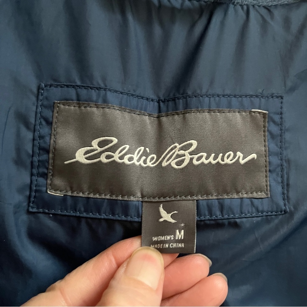 Eddie Bauer Down Dark Long Parka Hooded Jacket Sz M - Picture 8 of 12